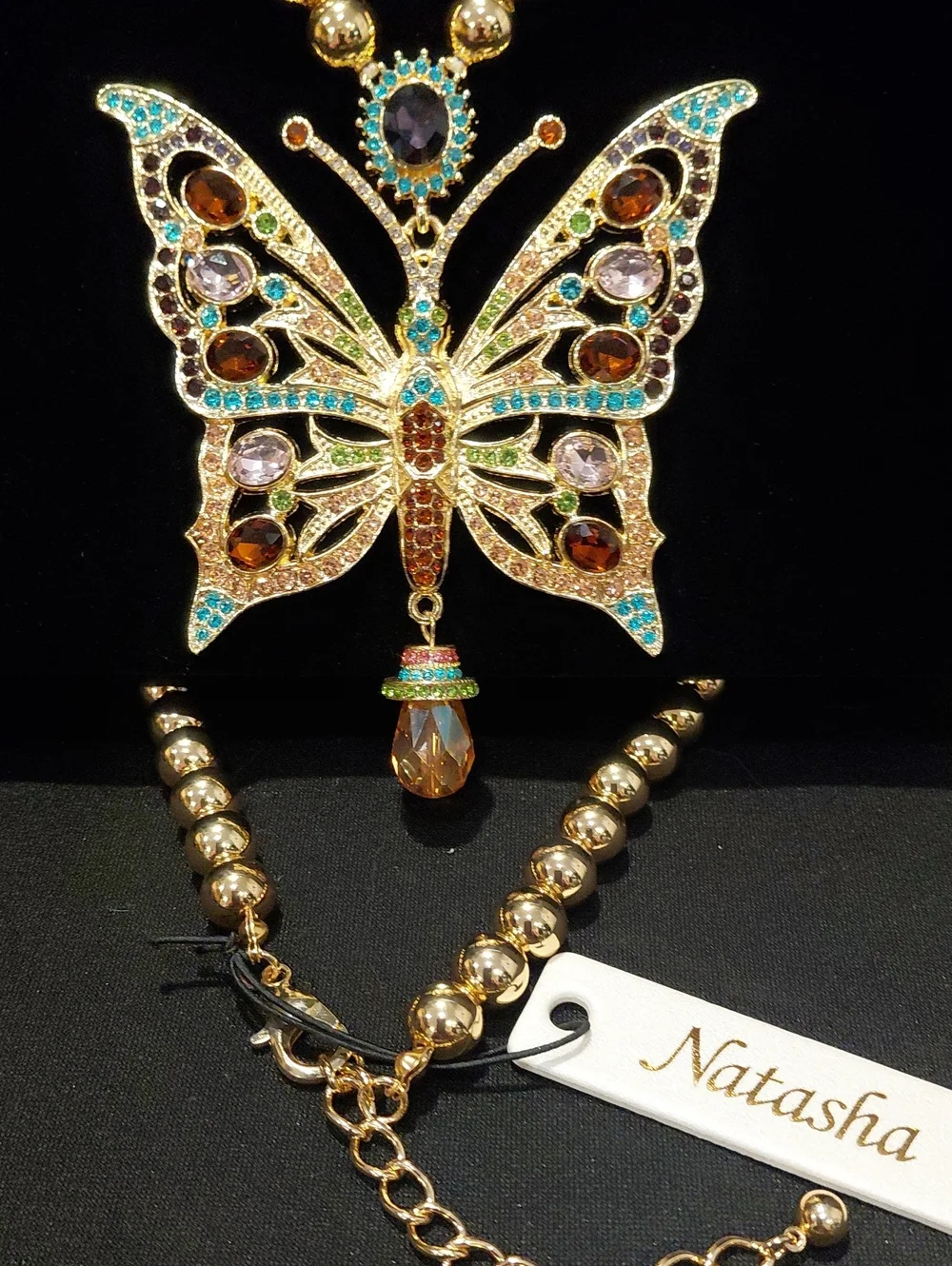 NATASHA Multicolor Butterfly Statement Necklace